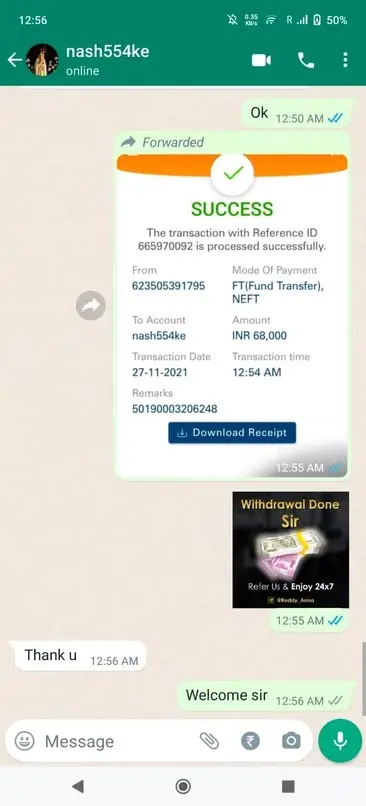 Lotus 365 WhatsApp customer review 1